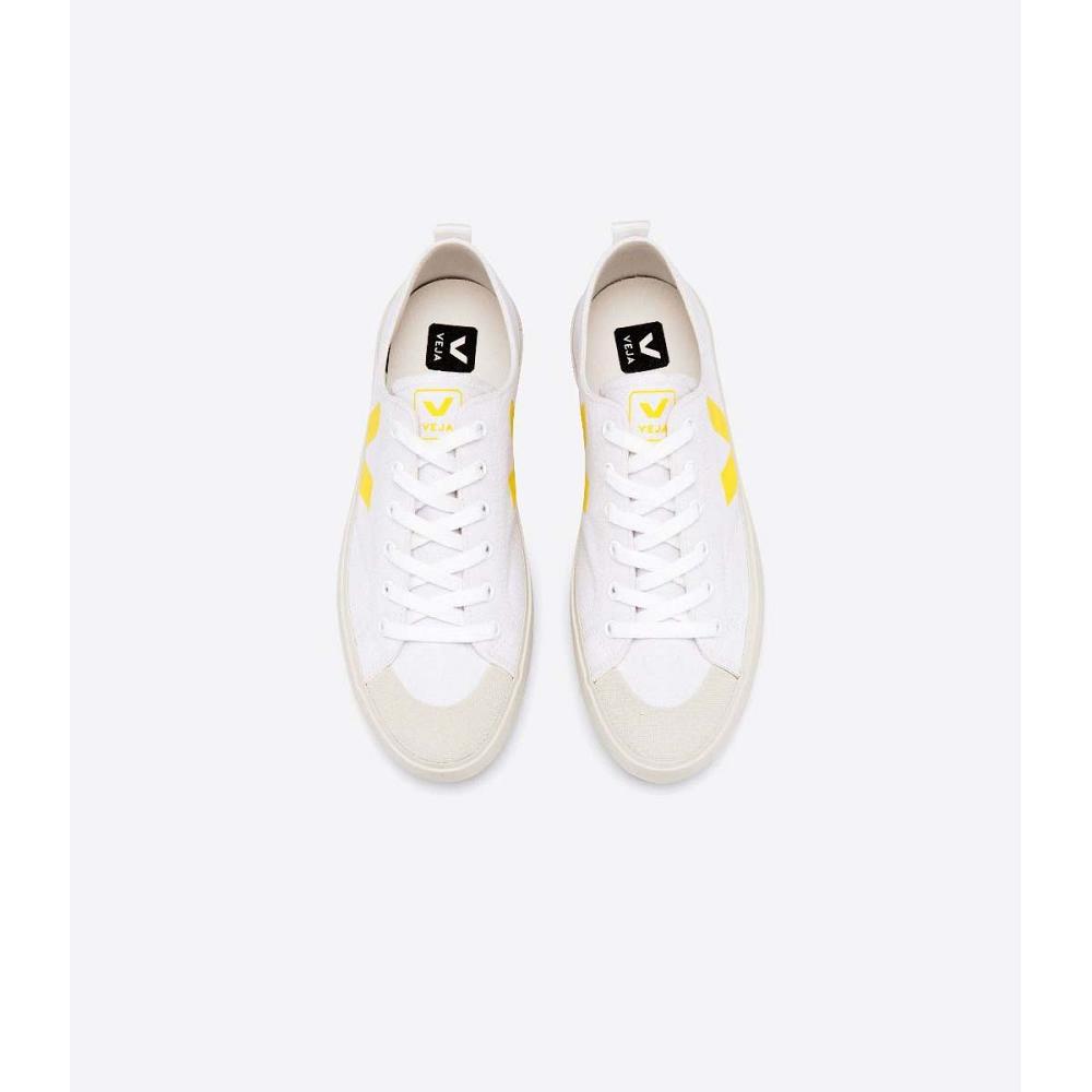 Women's Veja NOVA CANVAS Shoes White/Yellow | ZA 477RVD